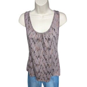 Eyeshadow Women's Racerback  Satin Bow/Tie Back  Brown/Gold Top Size L